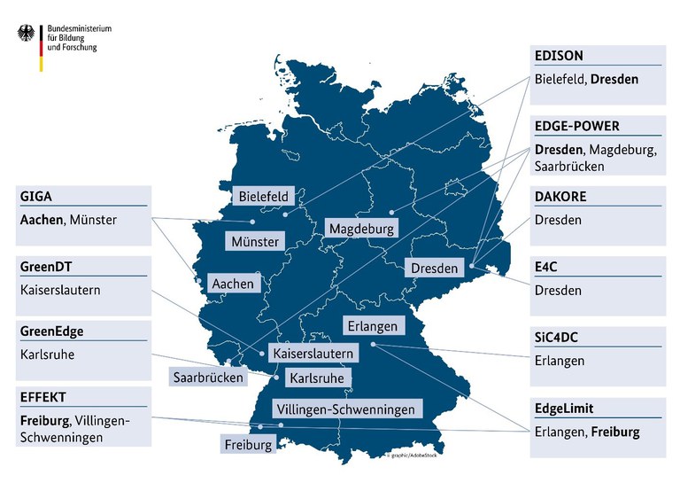 Deutschlandkarte mit den Teilnehmenden des Wettbewerbs